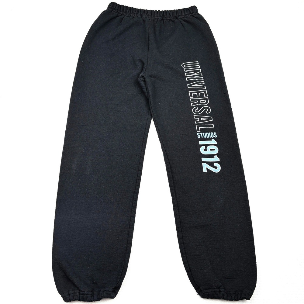 Universal Studios Kids Large Black Fleece Sweatpants 1912 Logo Joggers 16182Y
